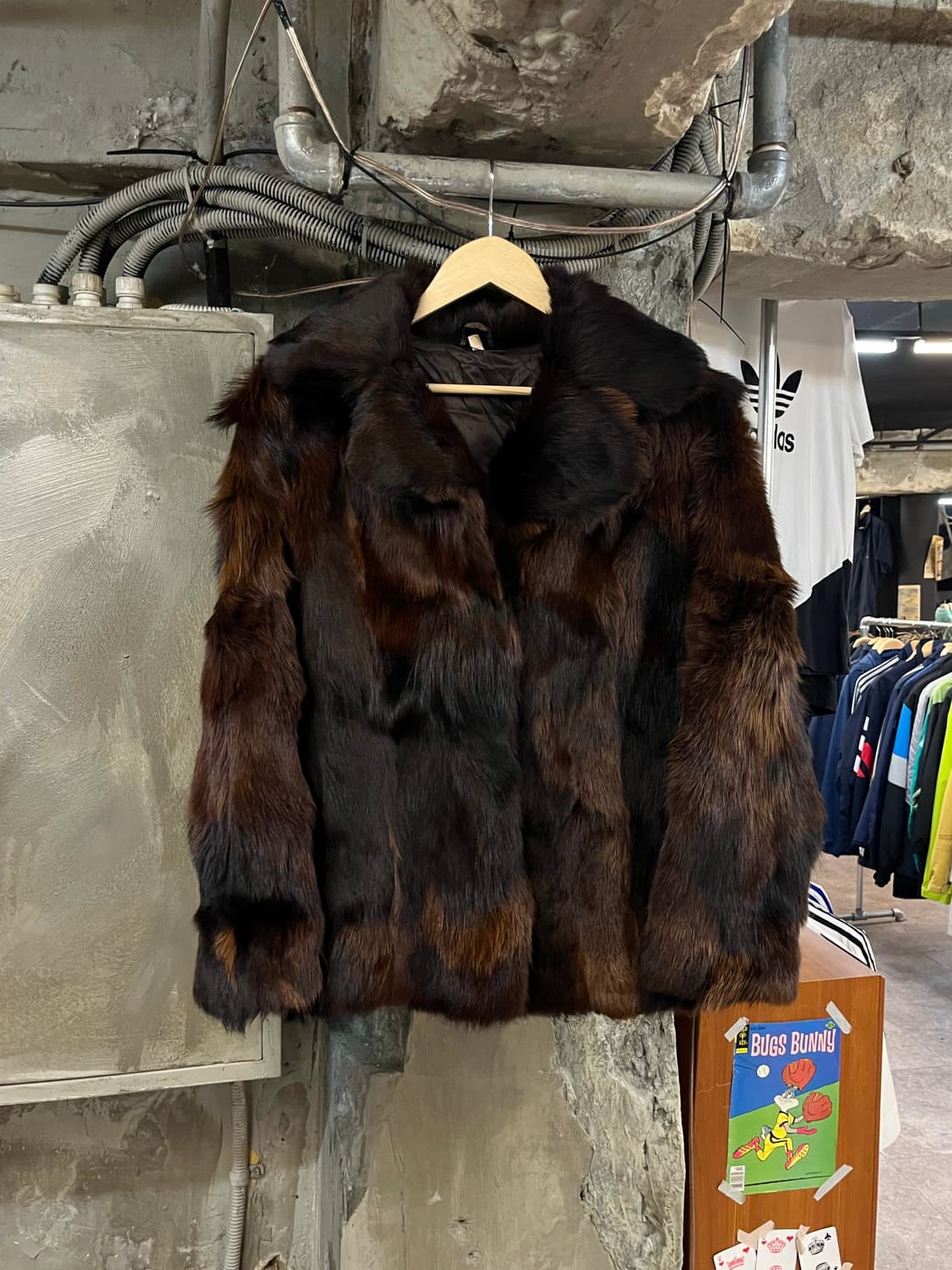 빈티지 페이크 퍼 자켓 브라운 42 #csz2647 상품이미지1