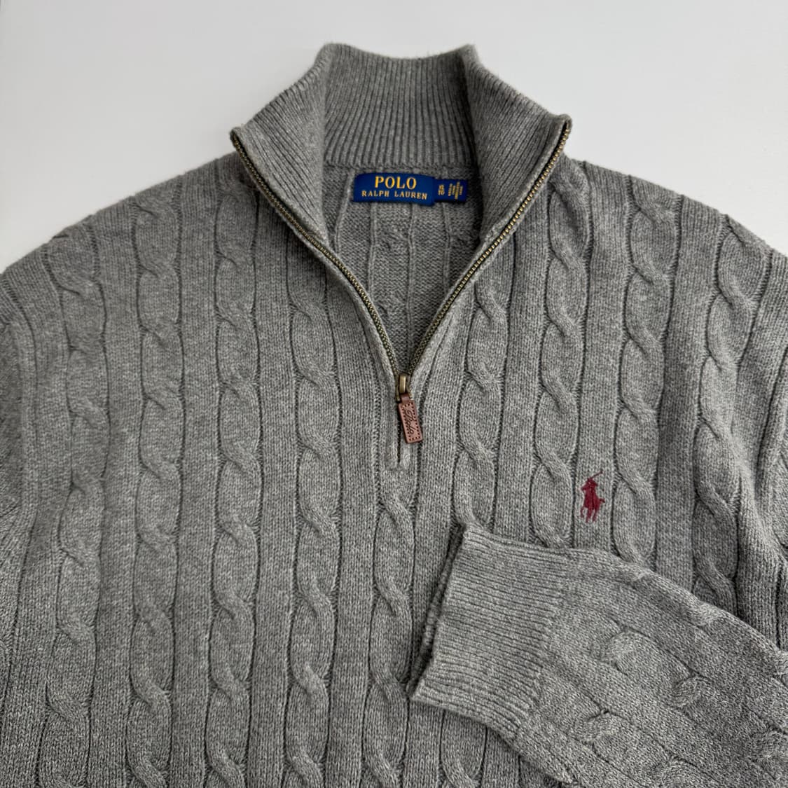 폴로 반집업 케이블 니트  상품이미지4
