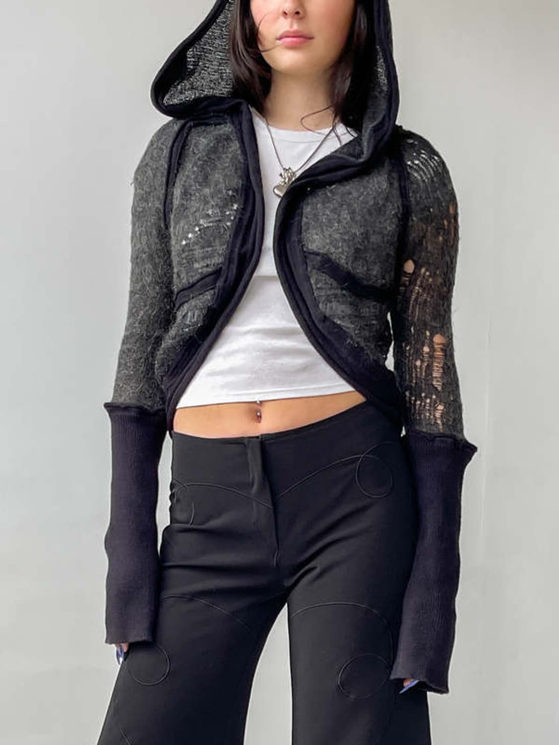 디젤 아카이브 니트 볼레로 후드 상품이미지6