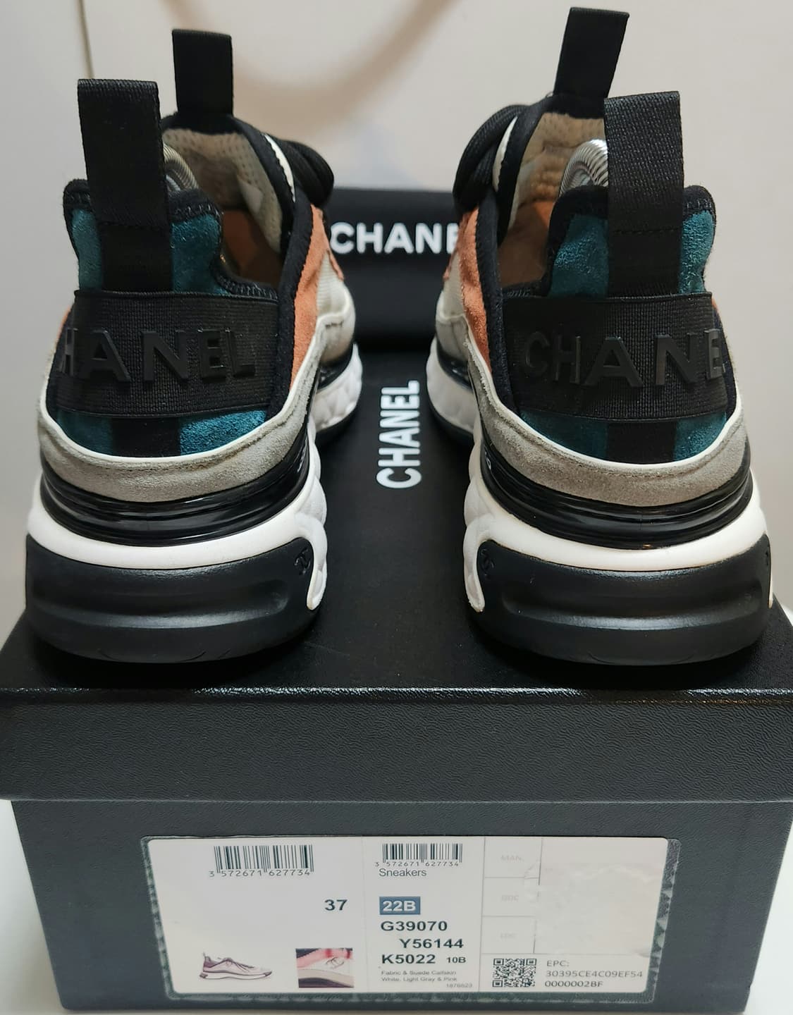 [정품 ] 샤넬 스니커즈 운동화 믹스드 파이버 스웨이드 카프스킨화이트37 상품이미지6