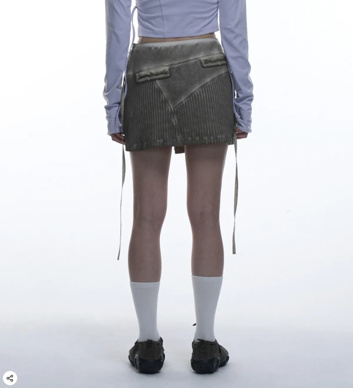 새제품) 그레일즈 루나 바이커 니트 스커트 골지 코듀로이 베이지 브라운 상품이미지7