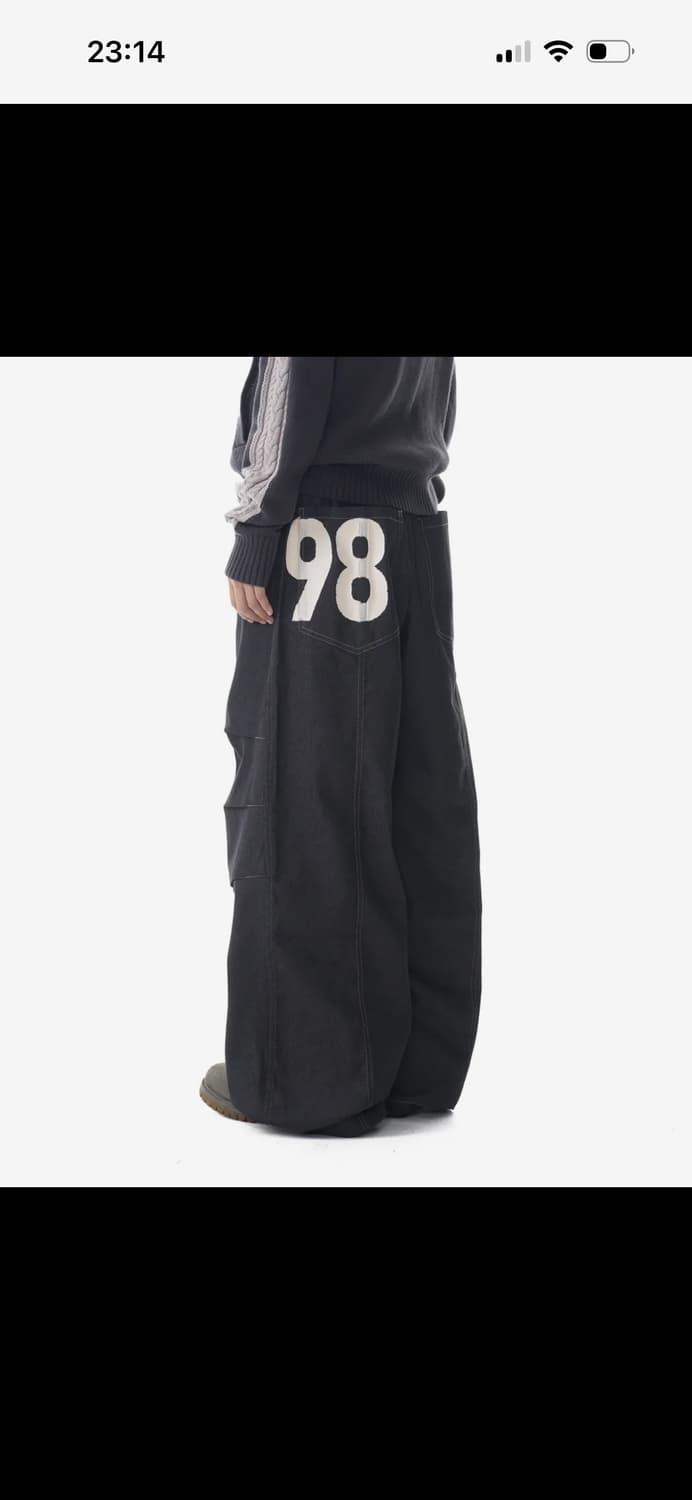 아캄 98 Printed Knee Pin-tuck Denim Pants 상품이미지1