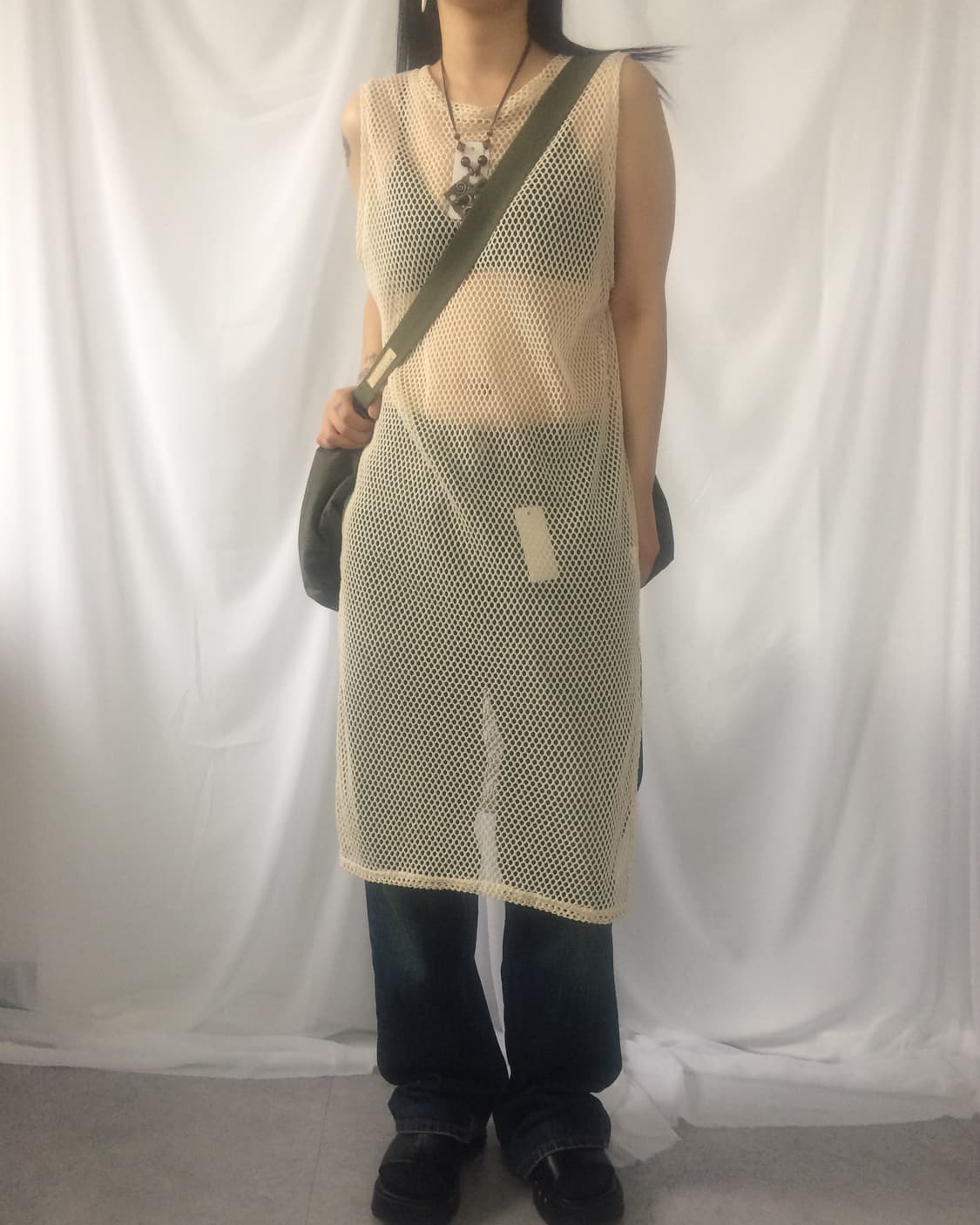 See through net sleeveless onepiece 상품이미지8