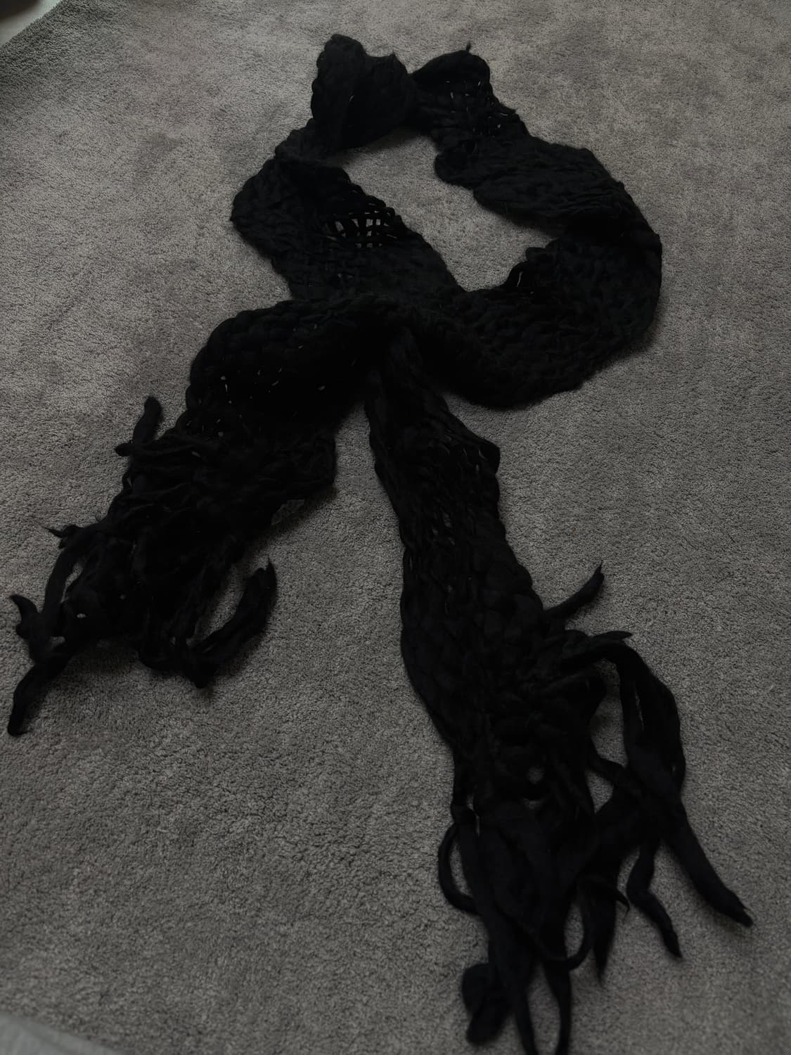 Vintage v-kei punk mood black scarf 상품이미지3