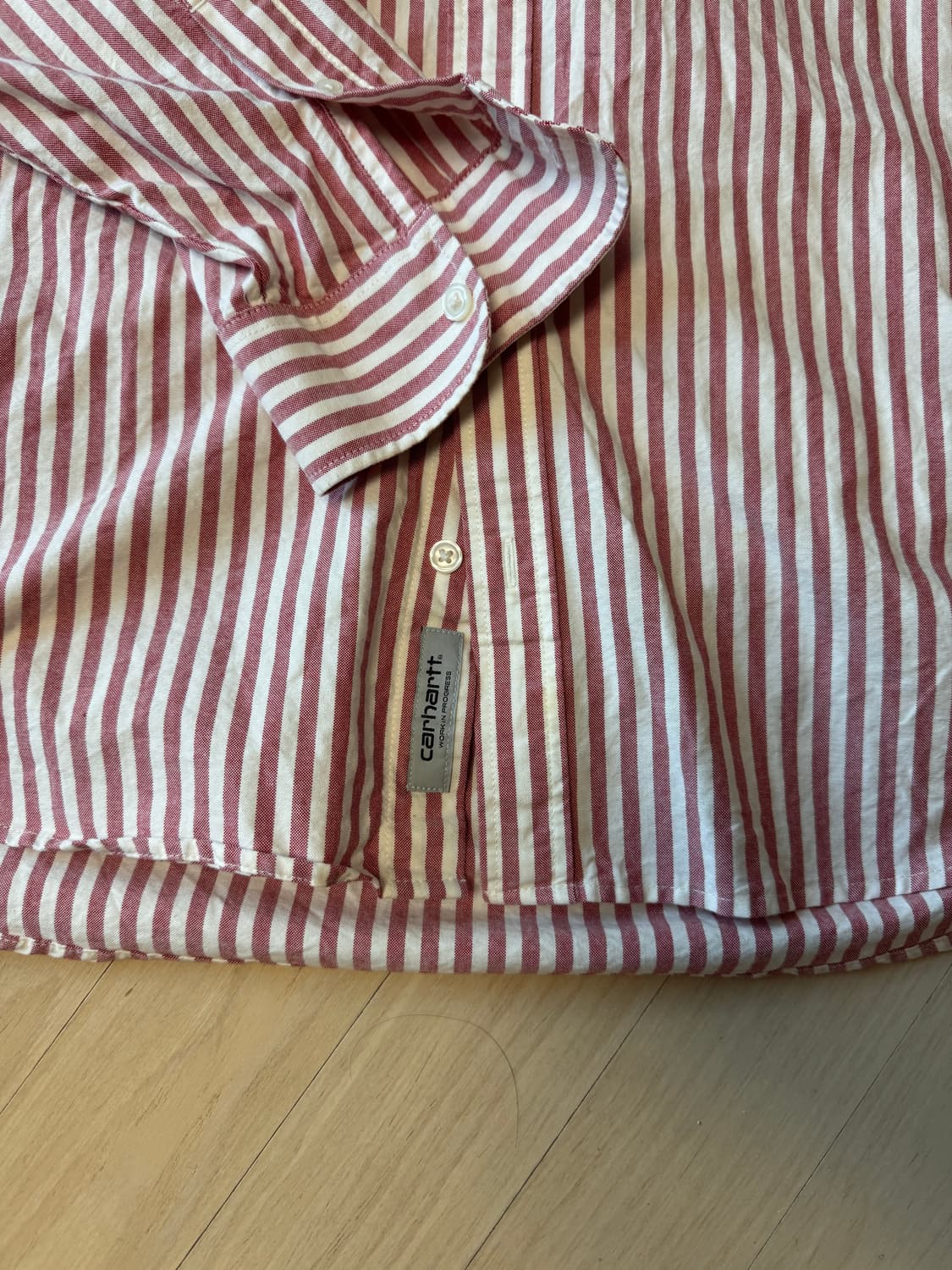 칼하트 wip 레드 스트라이프 셔츠 XL 상품이미지5