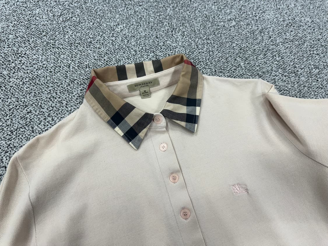 버버리 카라체크 PK긴팔티셔츠 상품이미지2