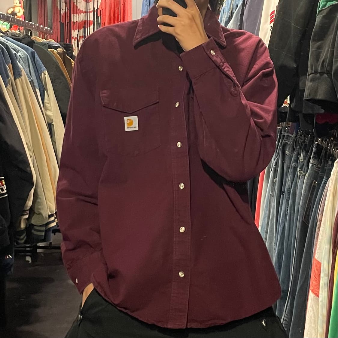 [IM] carhartt 칼하트 버건디 긴팔셔츠 상품이미지3