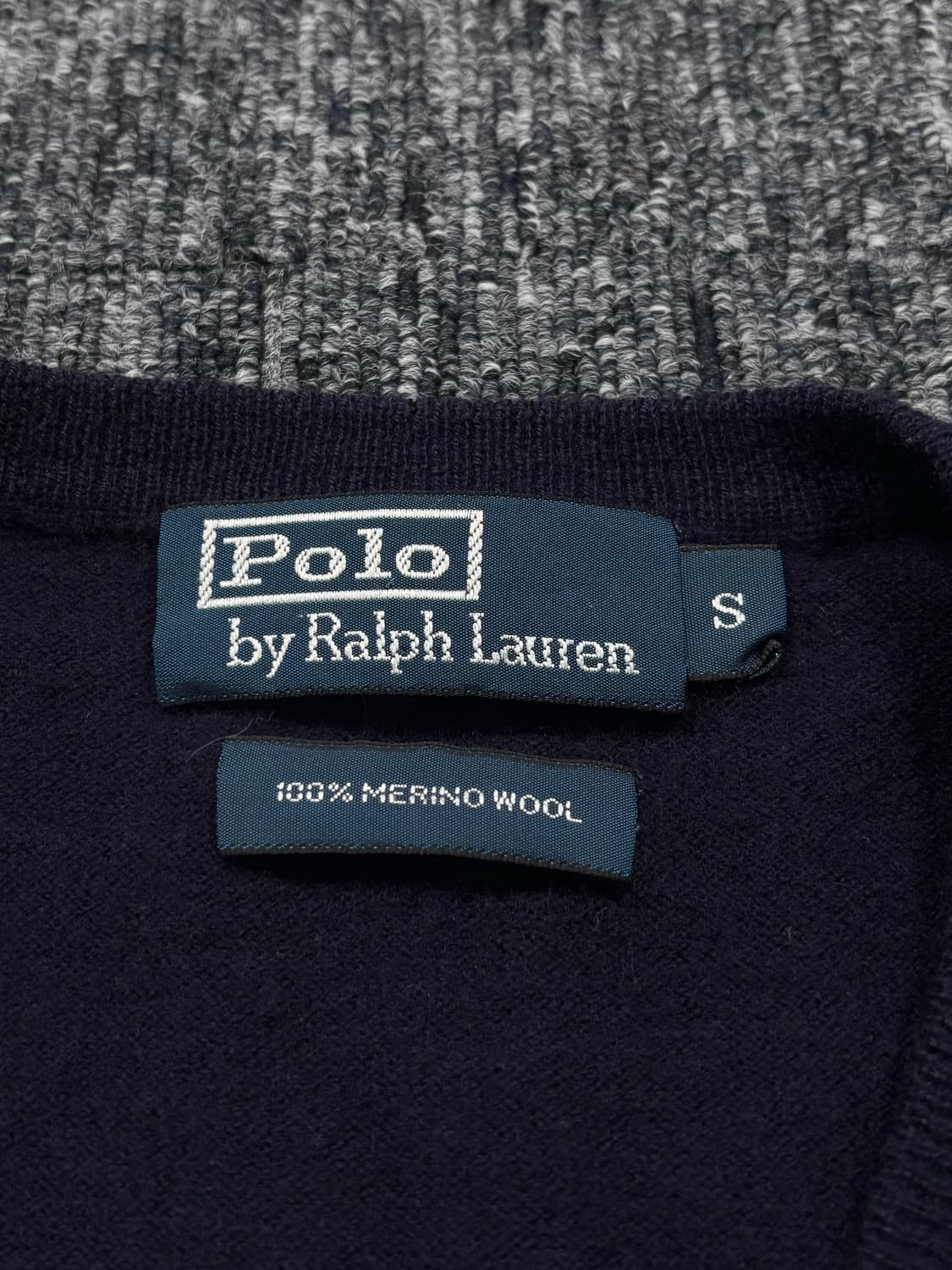 폴로 메리노울 네이비 니트 베스트 상품이미지5
