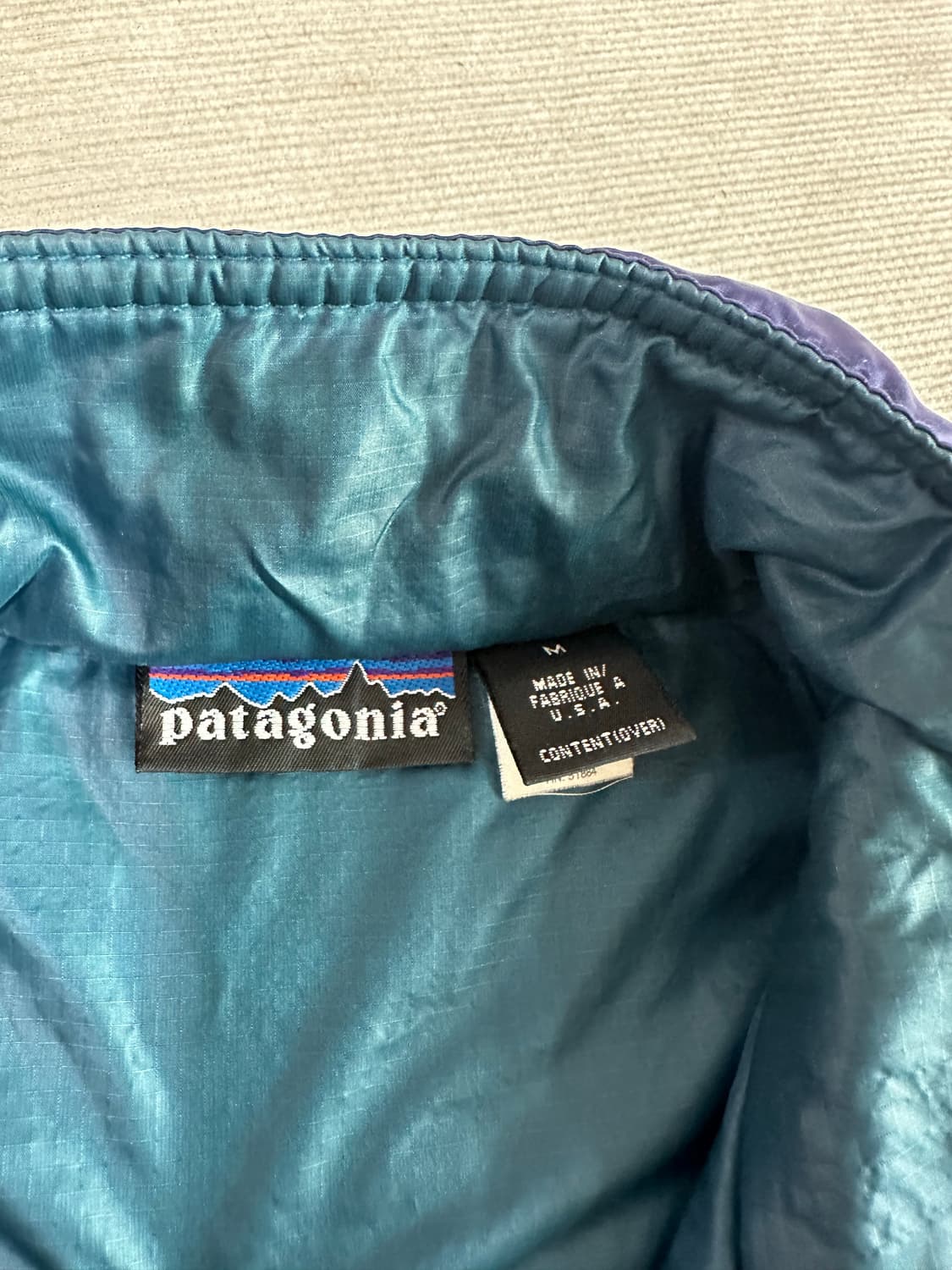 90s 파타고니아 빈티지 퍼프볼 풀오버 퍼플 청록 상품이미지4