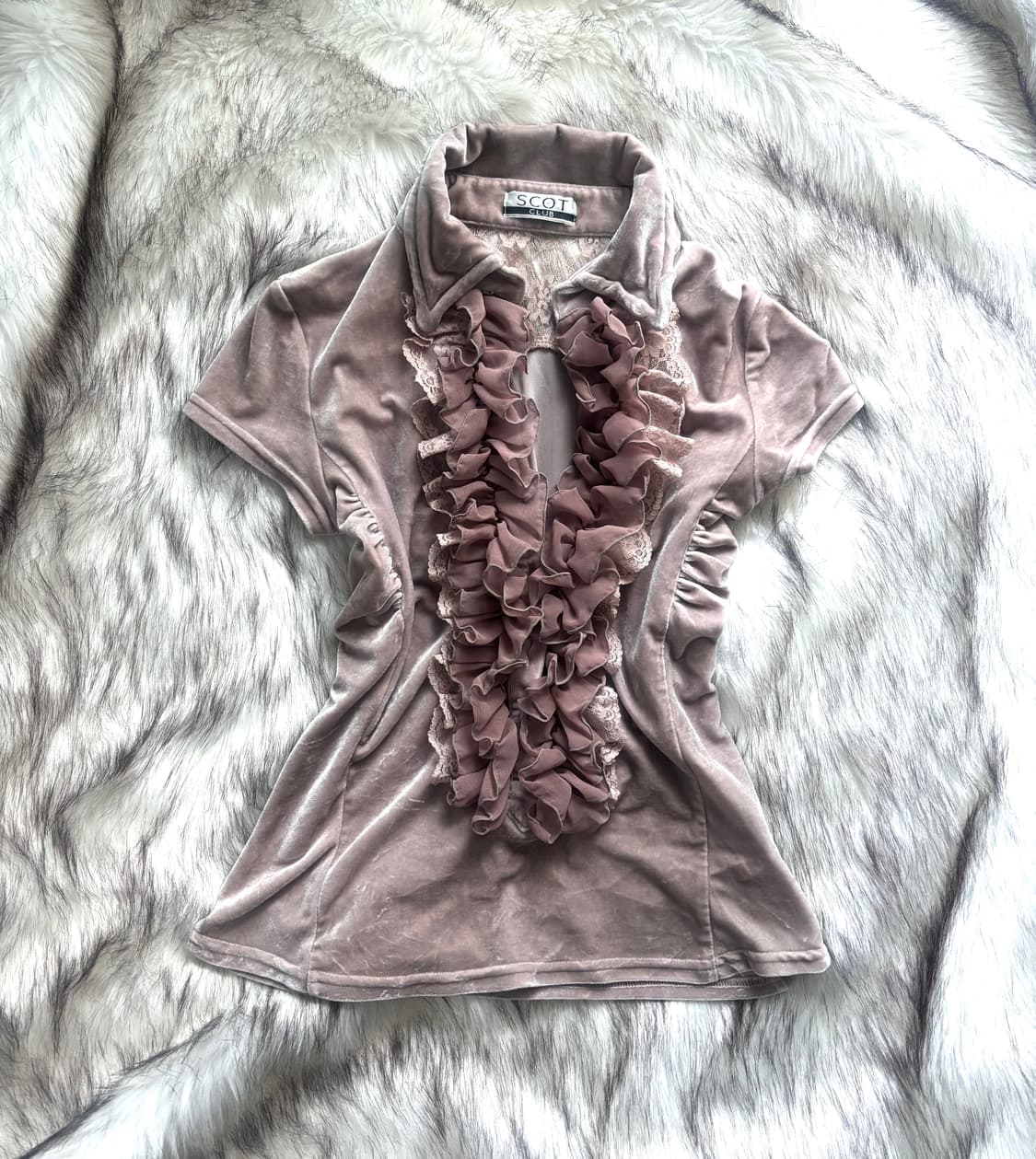 빈티지 페어리 오리엔탈 벨벳 블라우스 탑 상품이미지1