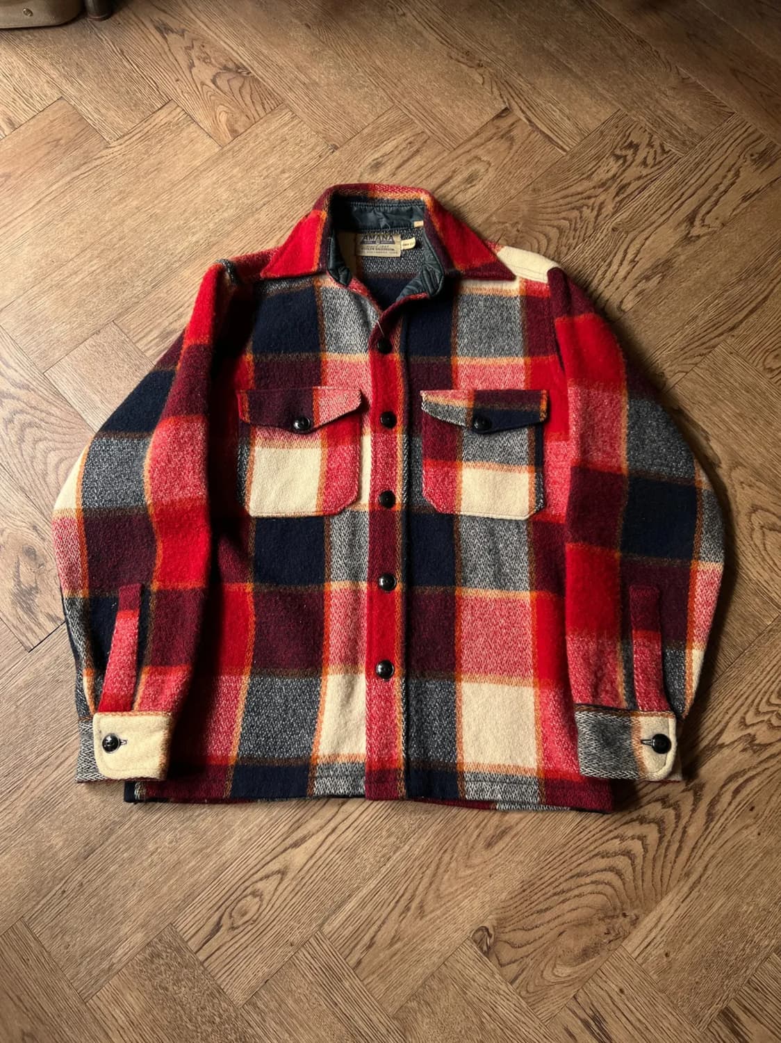 [S]6~70's USA 빈티지 체크 울 셔츠 상품이미지1