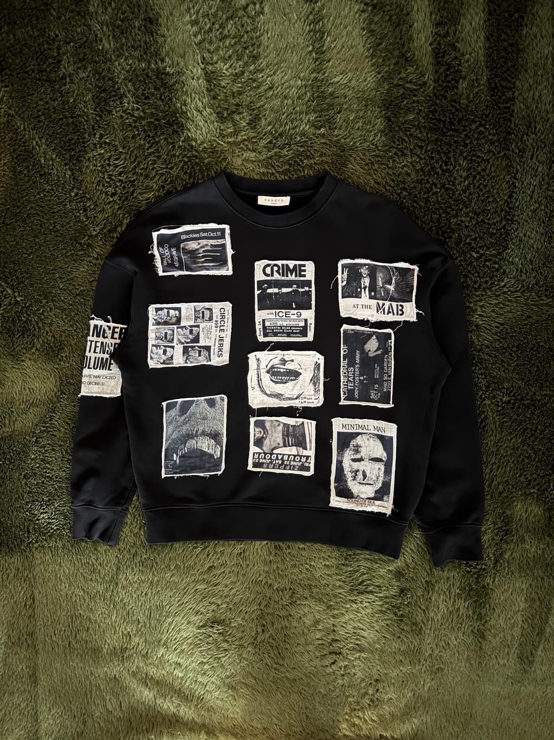 SANDRO 산드로 20AW 펑크 패치워크 소프트 터치 스웻셔츠 상품이미지1