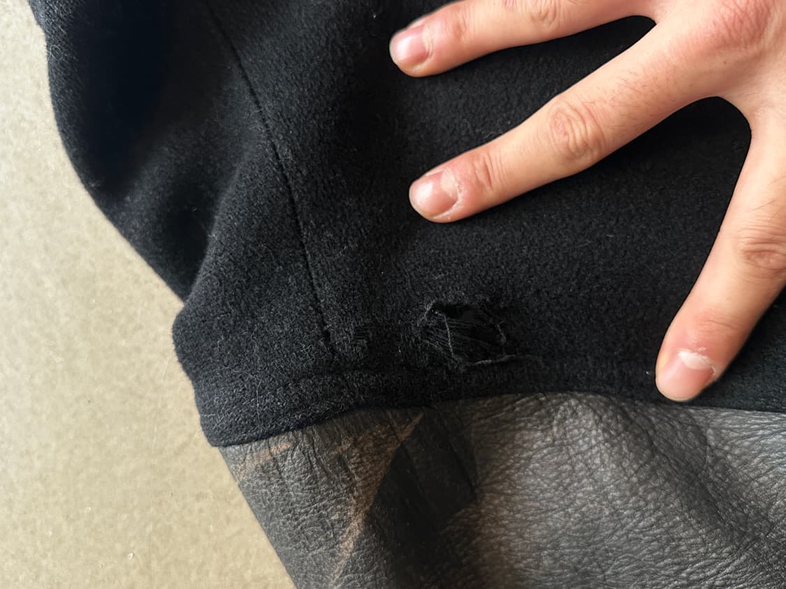 Pellepelle 펠레펠레 레더 슬리브 바시티 자켓 상품이미지8