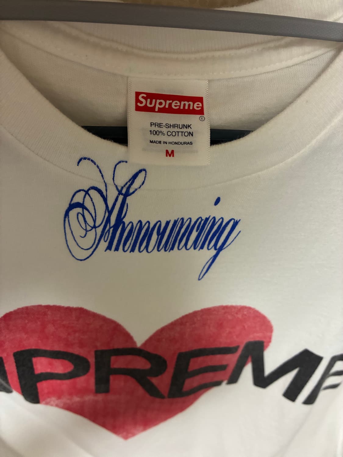 슈프림 어나운싱 티셔츠 화이트 M 상품이미지3