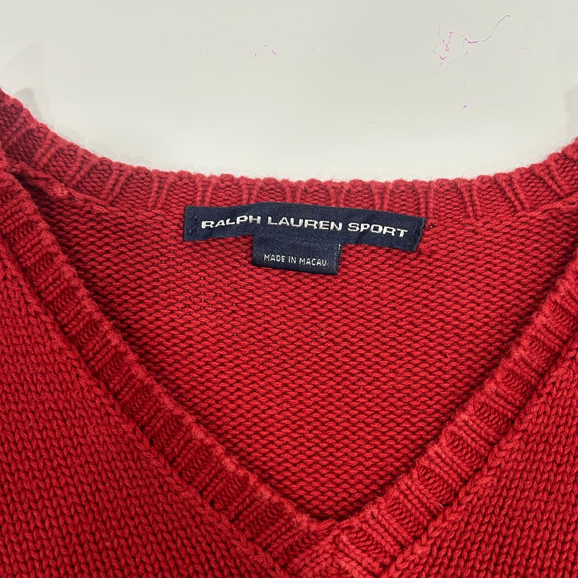 Polo 폴로 네이비포니 레드 브이넥 니트 상품이미지5