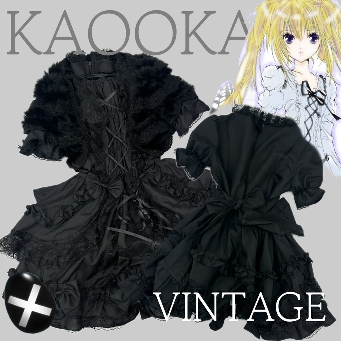 🖤세라의 지뢰계 메이드 코디세트🖤레이스 프릴 리본 가디건 미니원피스 상품이미지1