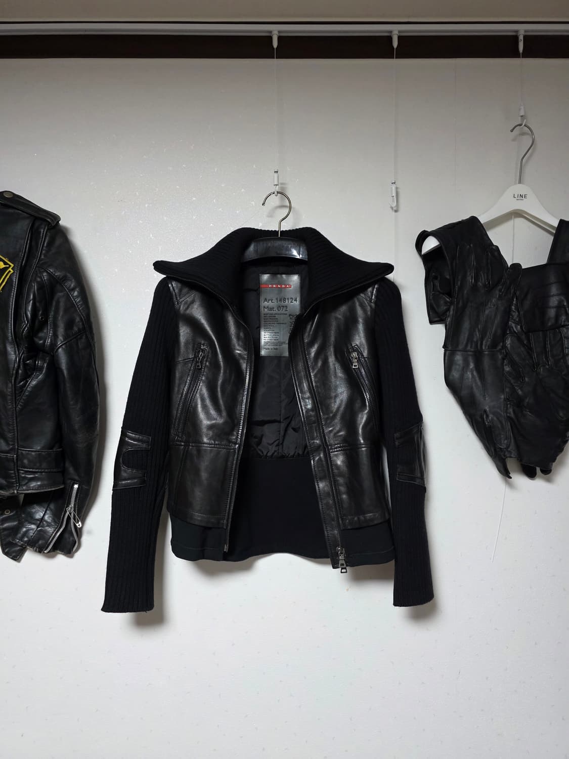 pradasports 00s leather mix biker jacket 상품이미지1