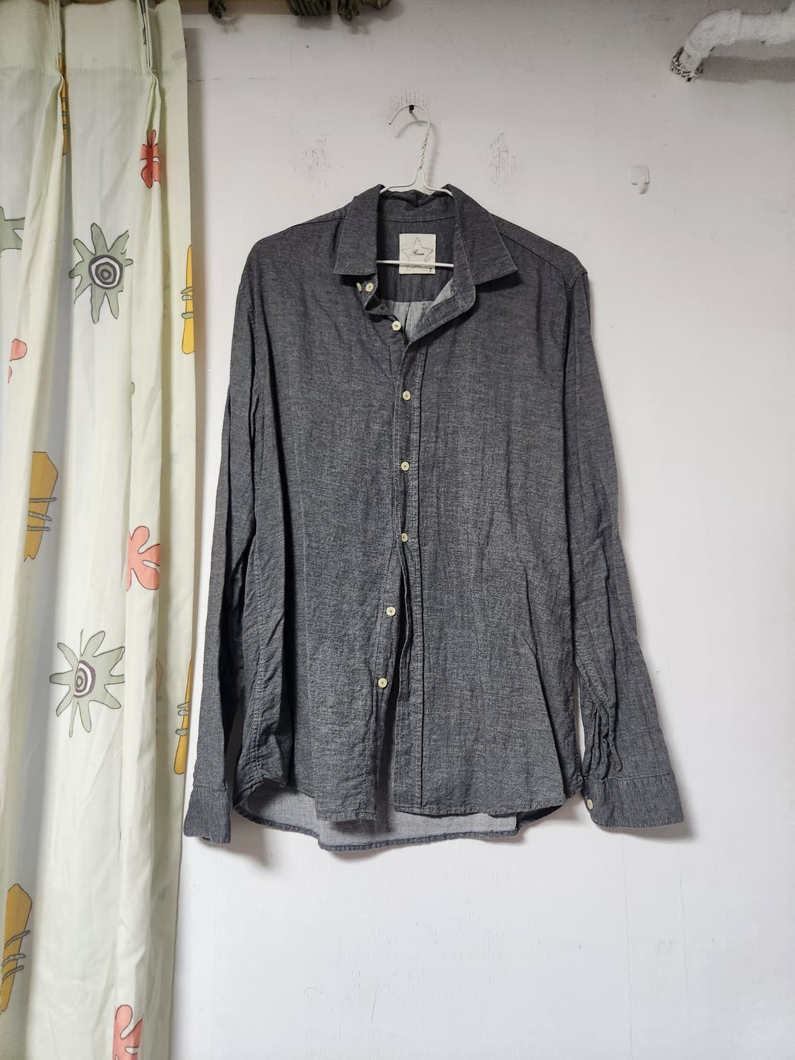 셔츠 차콜 그레이 긴팔 남방 95~100 상품이미지1