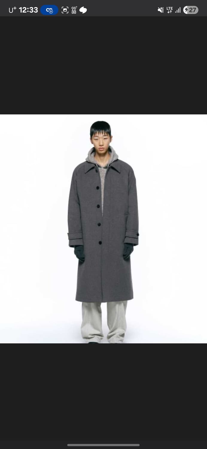 인사일런스 mtrl 캐시미어 맥코트 grey brown L팔아요 상품이미지2