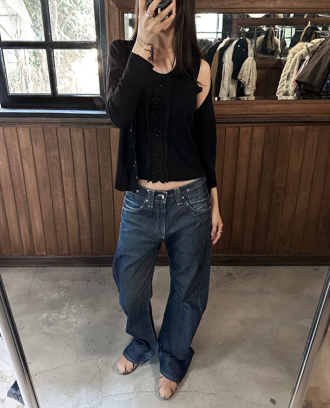 LANVIN lace knit cardigan sleeveless set 상품이미지3