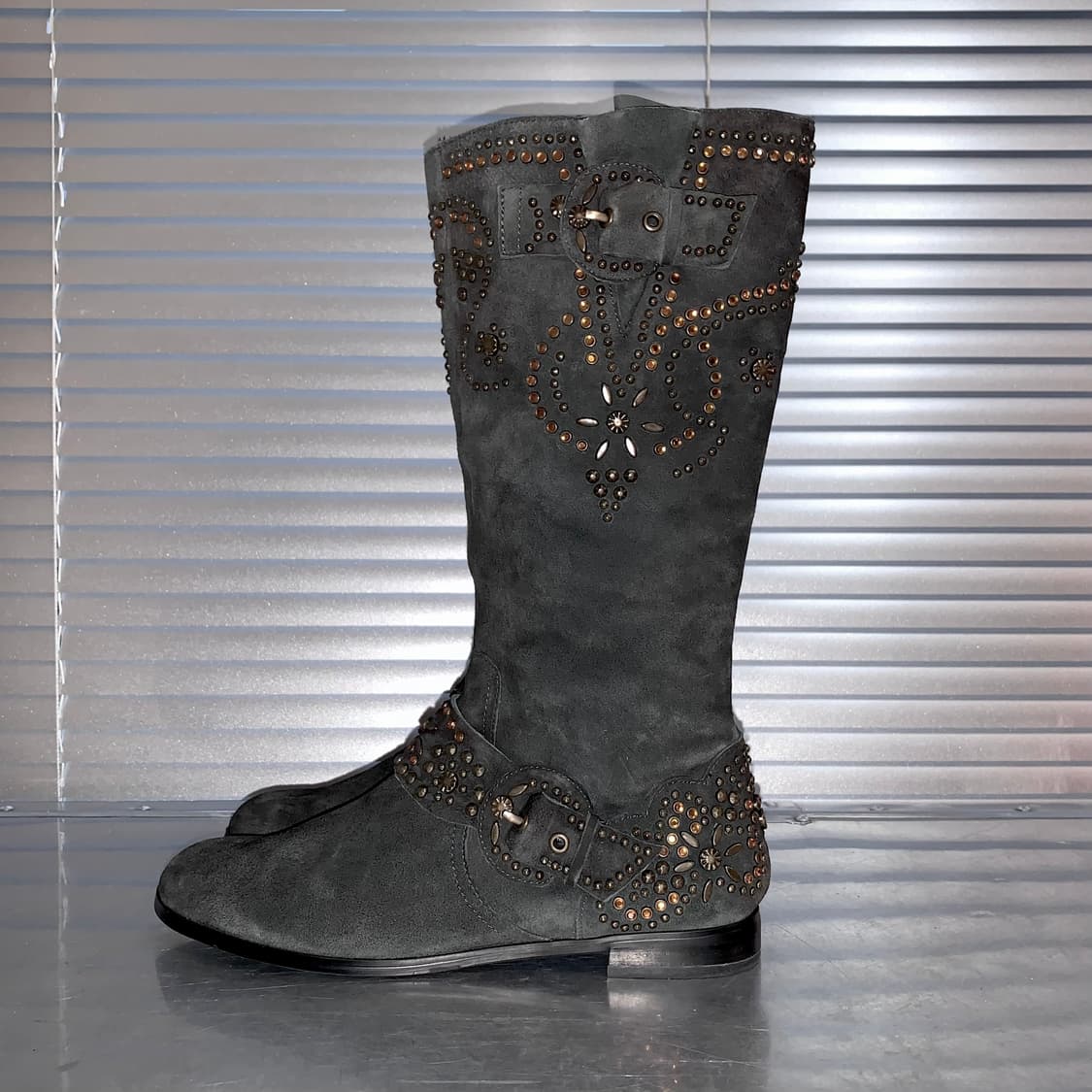 00s 빈티지 퀸비 올 스웨이드 블링 부츠 상품이미지4