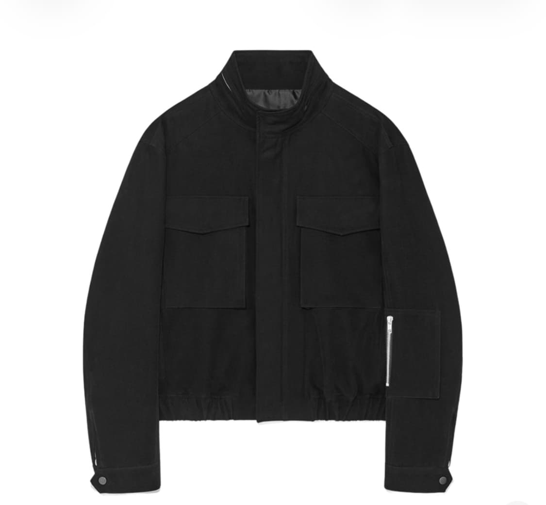 알렌느 밀리터리 크롭 코튼 블루종 상품이미지1