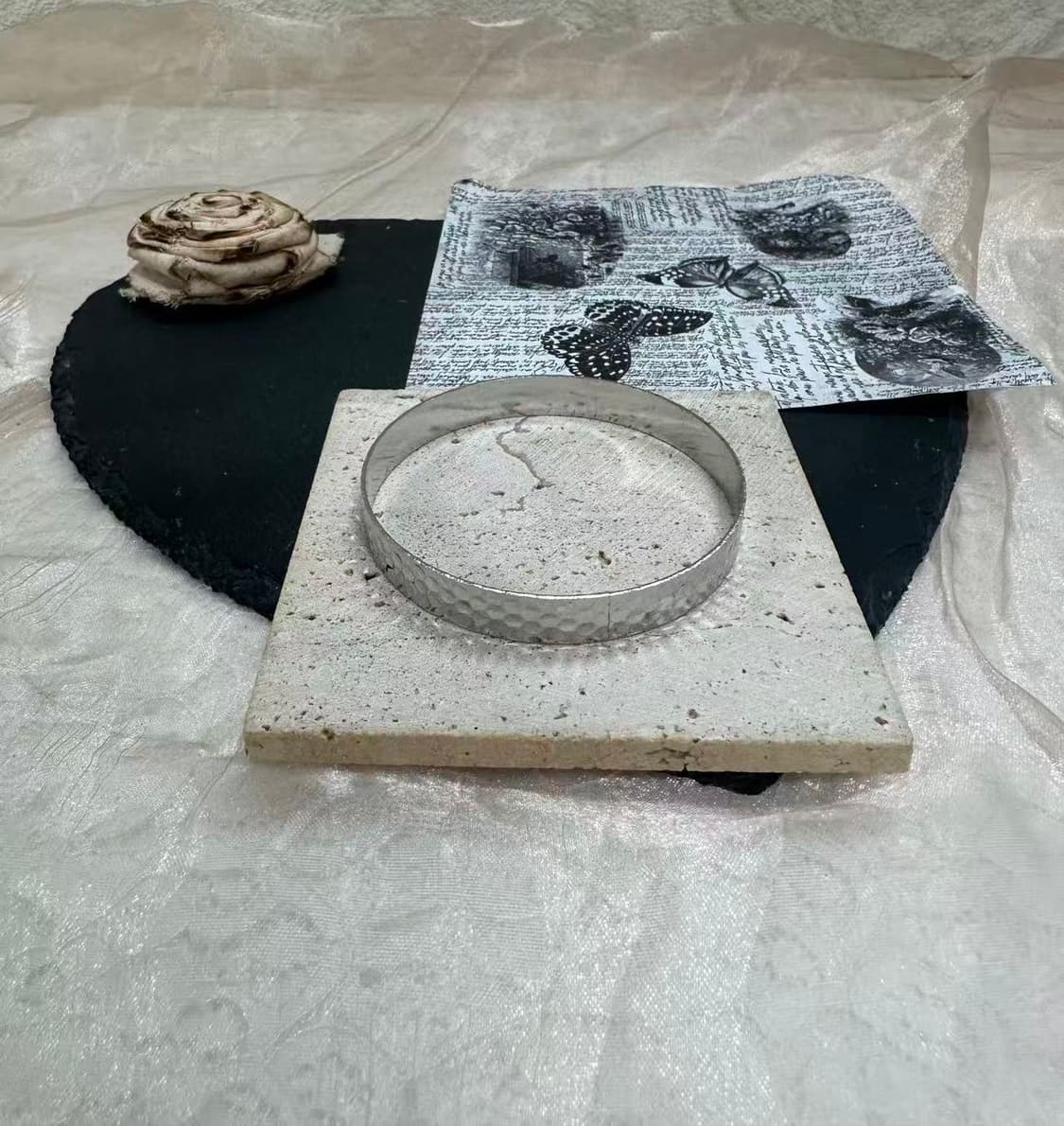 빈티지 실퍼톤 해머링 메탈 팔찌 상품이미지1