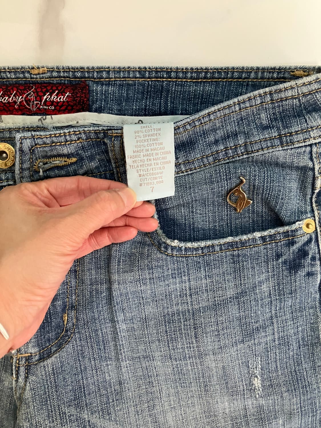 baby phat 2000s Y2K 카프리 롤업 청바지 크롭 데님 팬츠 상품이미지3
