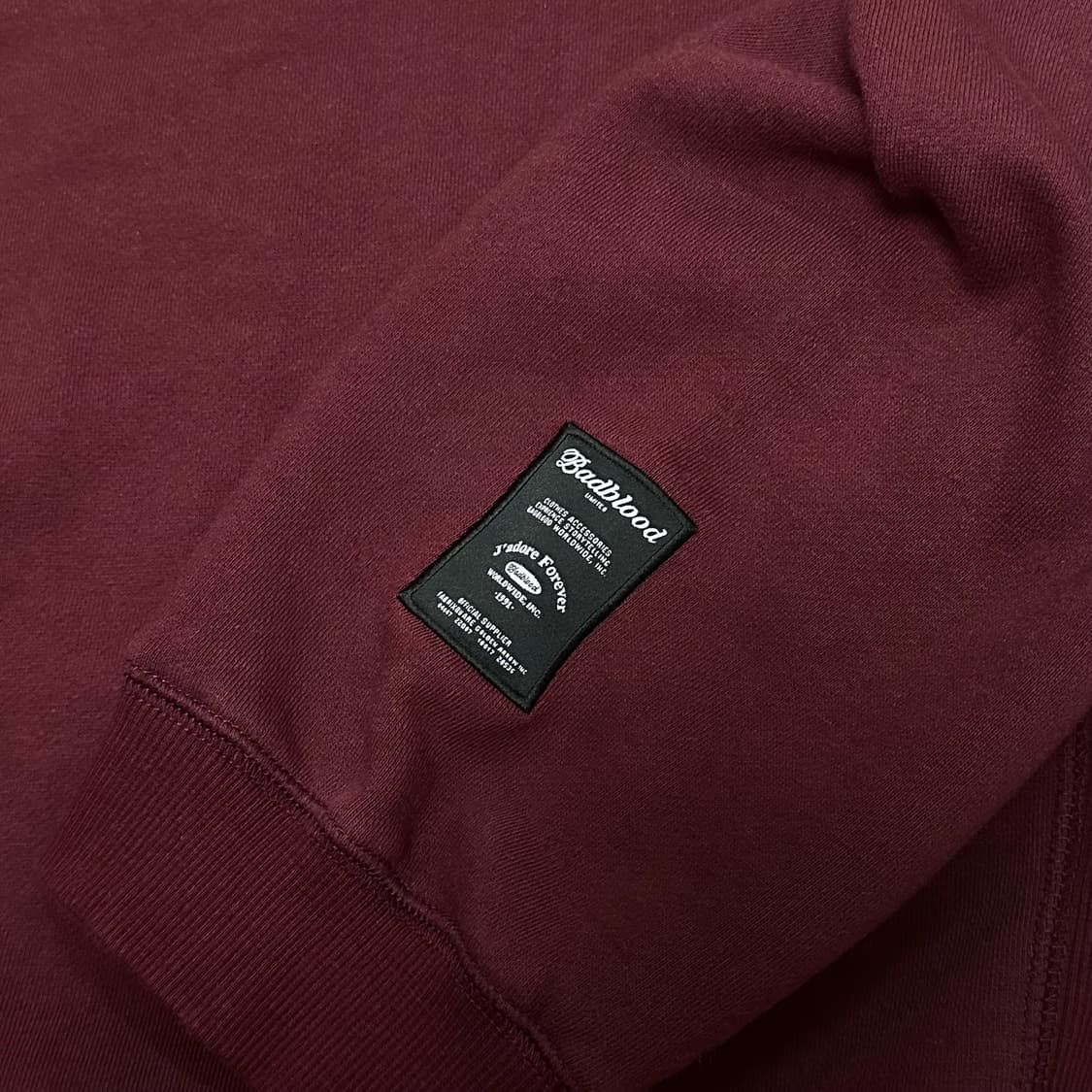 배드블러드 기모 맨투맨 버건디 m 상품이미지6