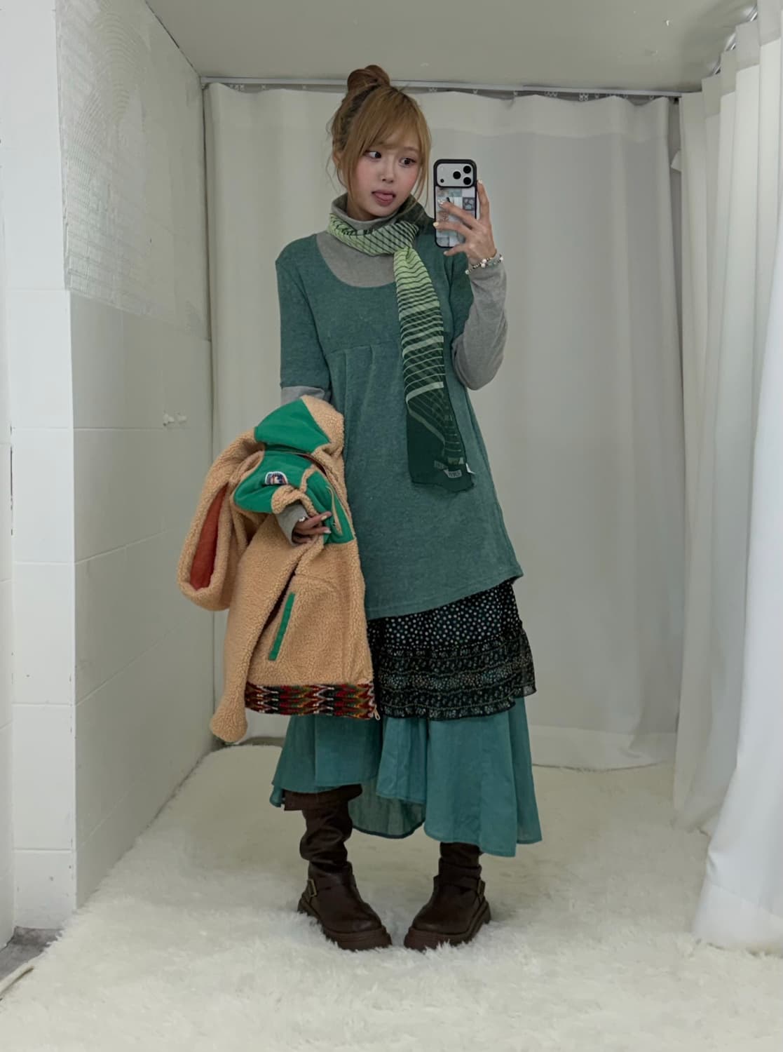 티티카카 플리스 히피 하구미 아오이유우 민트 코디세트 상품이미지2