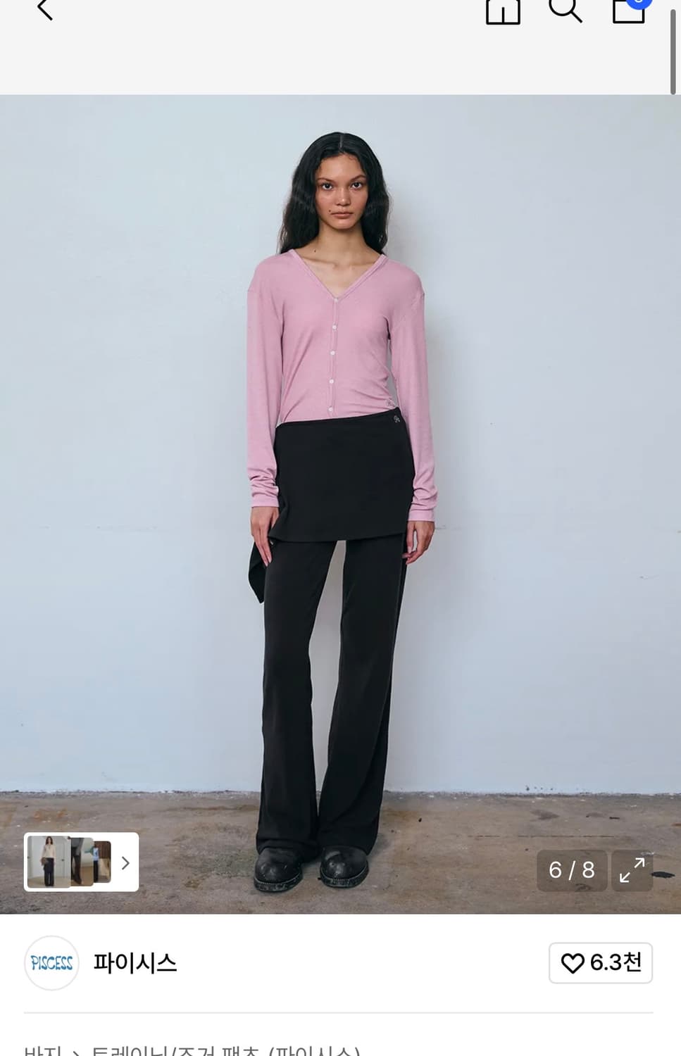 파이시스 랩 스커트 트레이닝 팬츠 블랙 (새상품) 상품이미지1