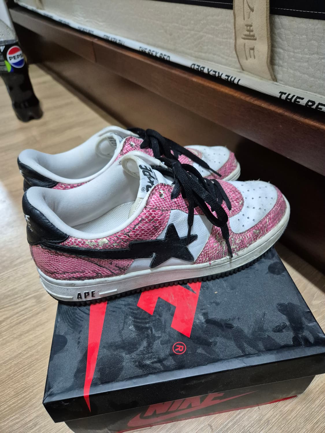 [275] 베이프스타 베이프 에어포스 핑크 뱀피 검핑 상품이미지5