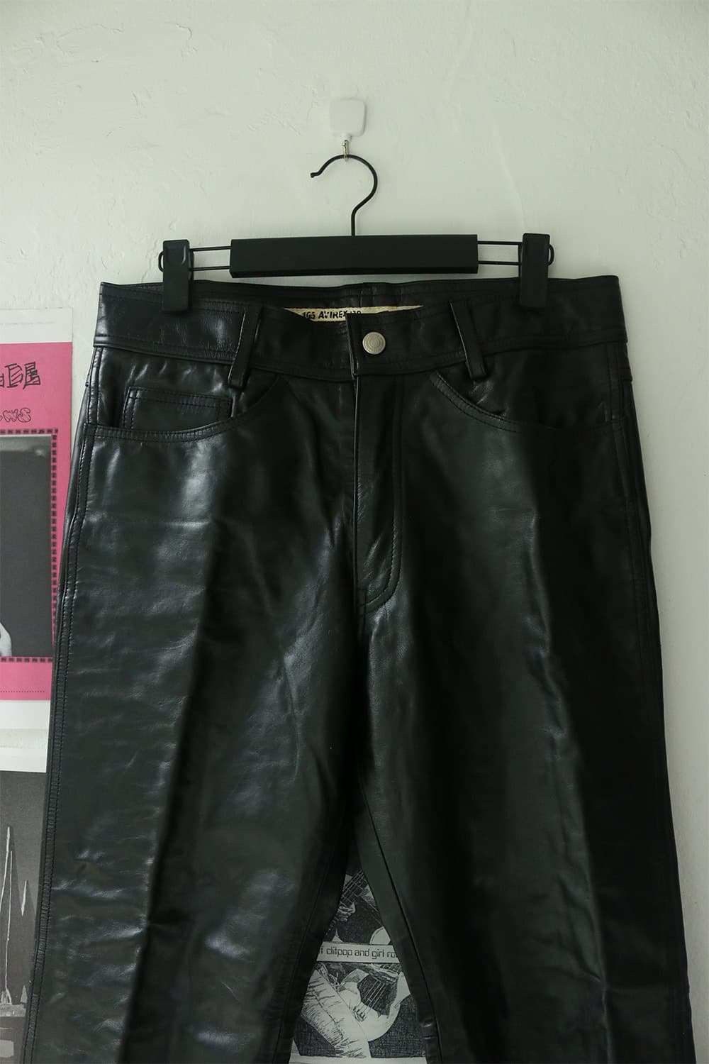 2000s 아비렉스 레더 부츠컷 팬츠 상품이미지4