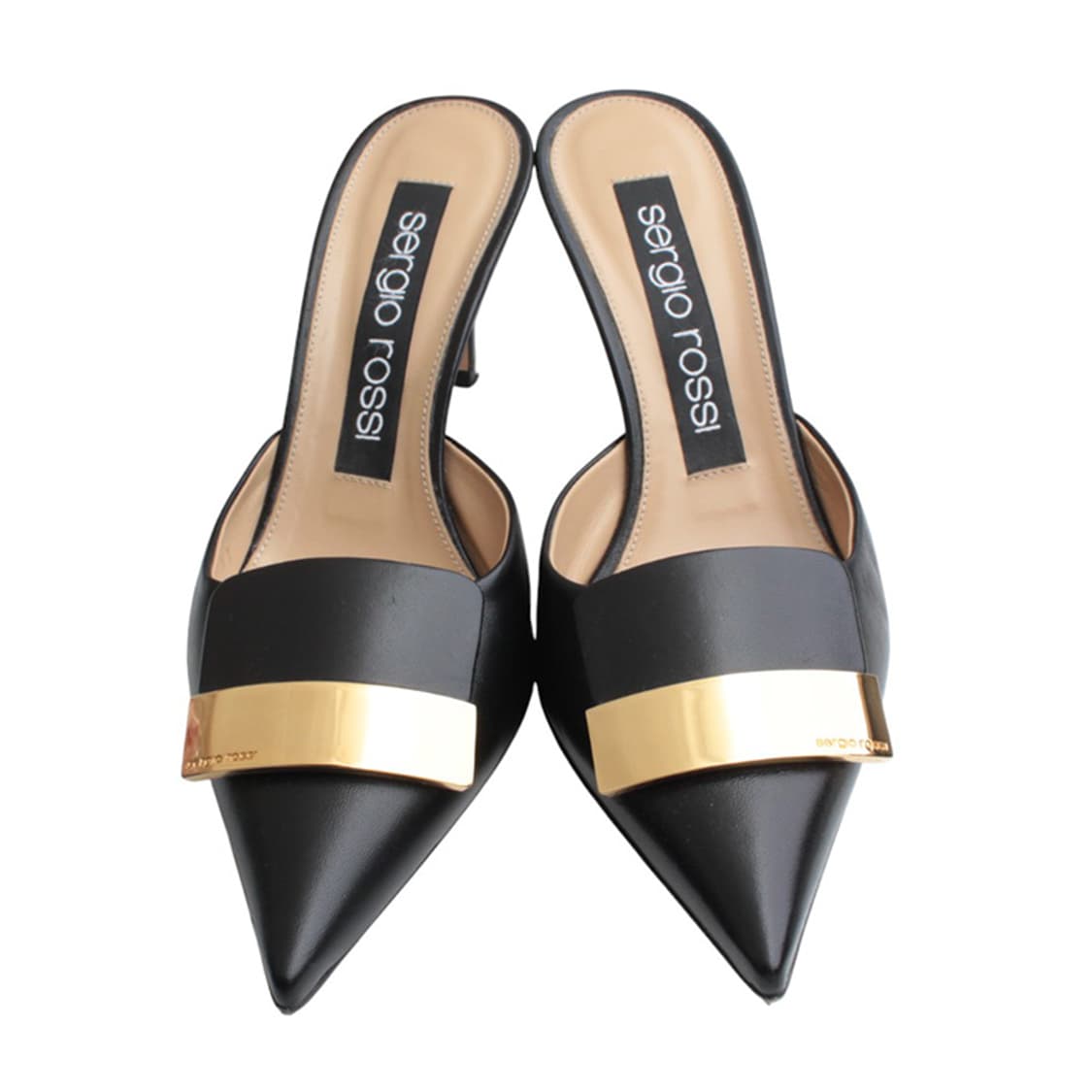 세르지오 로시 금장 블랙 뮬 37 상품이미지2