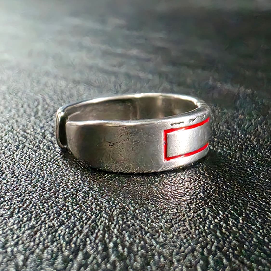 Cinnabar 실버 남자 엔틱 빈티지 명품 고대 스퀘어 레드 반지 상품이미지2