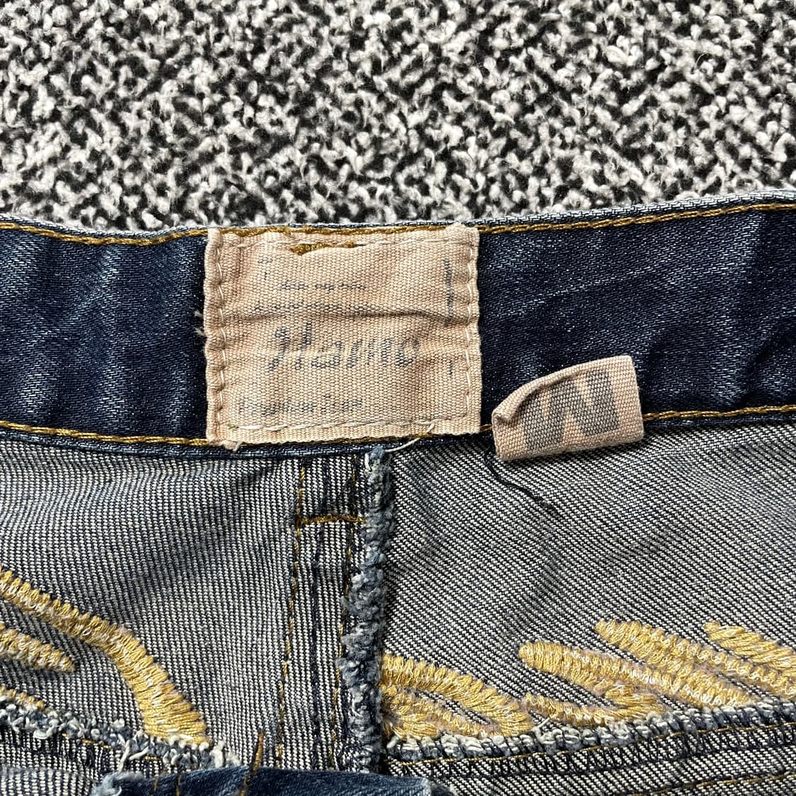 빈티지9. HAMO 00s 빈티지 펑크 스컬 패치 데님 팬츠 청바지 해골 상품이미지4