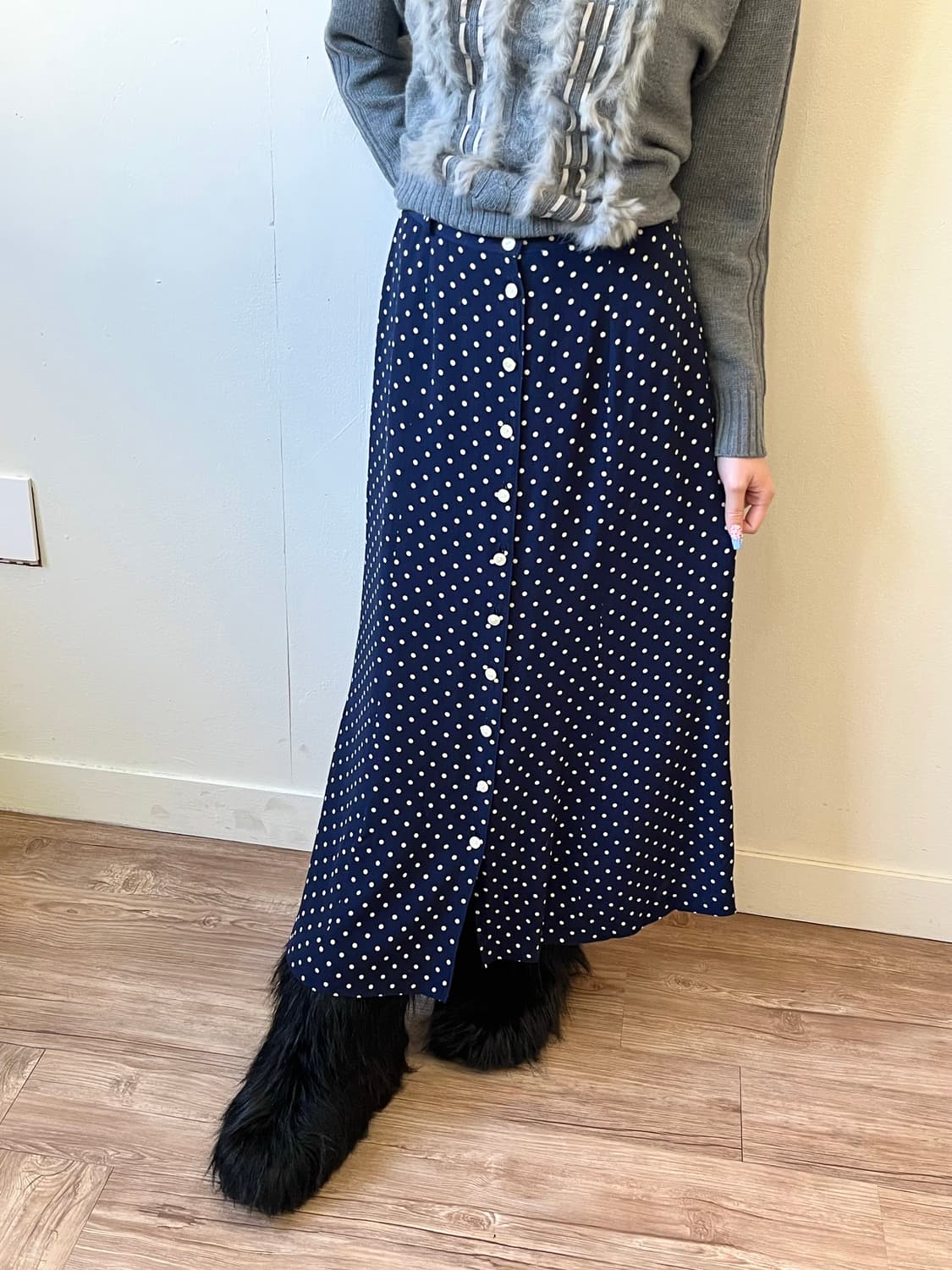 be.SALADY 실루엣 도트 스커트 상품이미지5