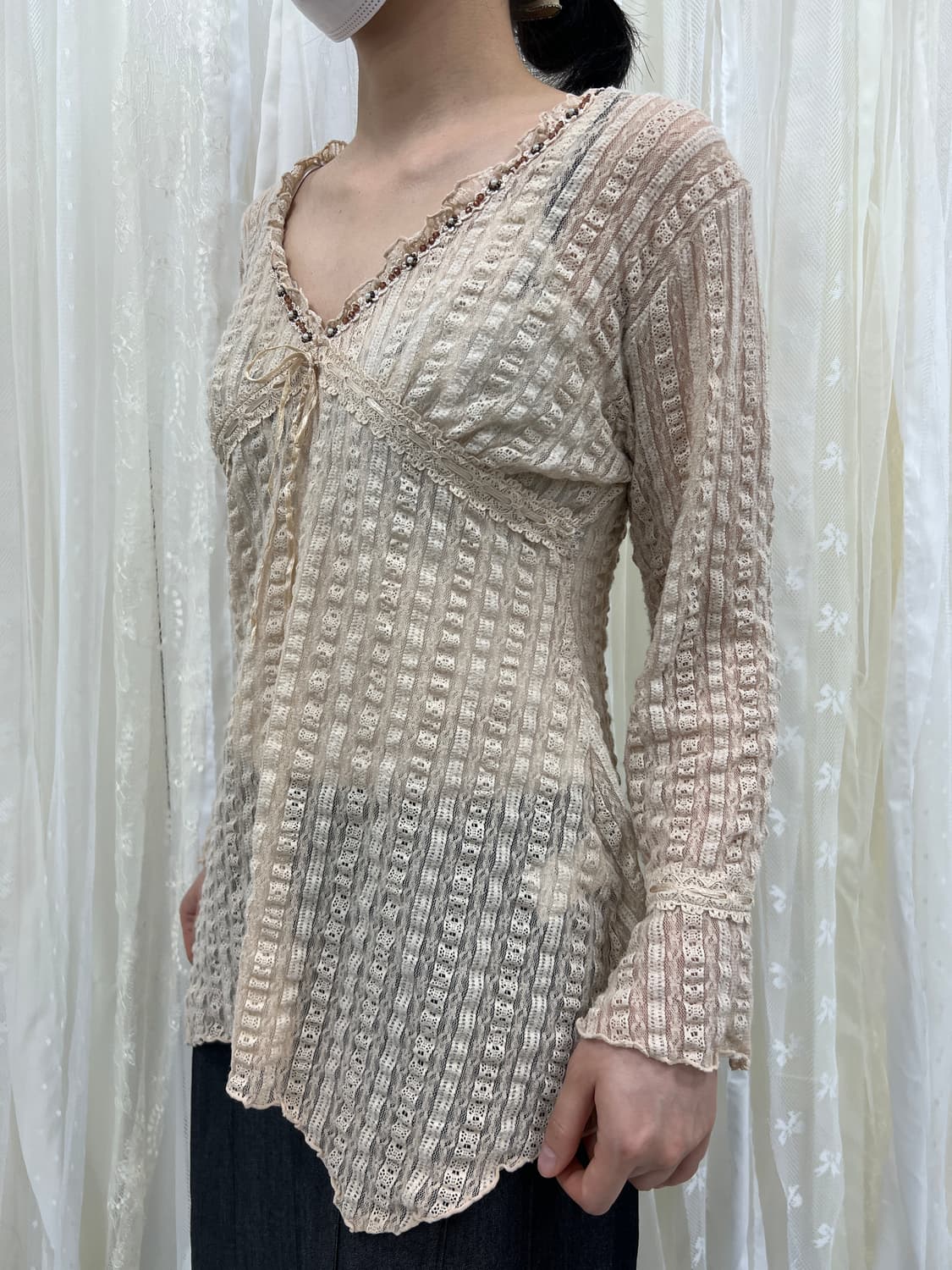lace strap blouse 상품이미지1