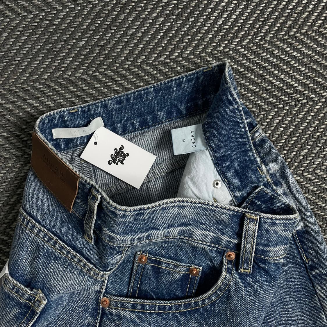 AHEAD 빈티지 와이드 워싱 데님 팬츠o 4339 상품이미지5