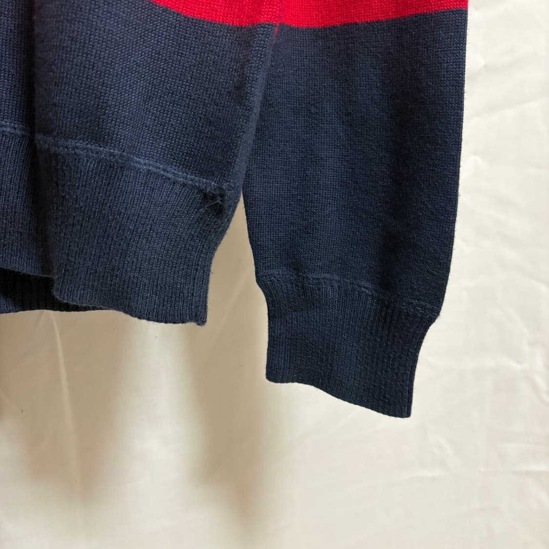 브룩스브라더스 라운드 보더 럭비니트 / 레드-네이비, M 상품이미지6