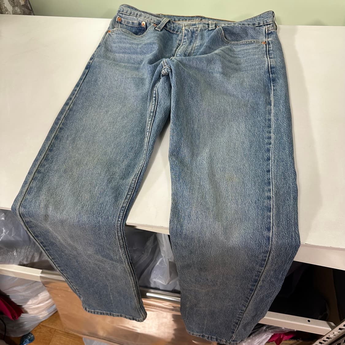 M-L 리바이스513 슬림레귤러핏 중청워시드 데님팬츠 청바지 상품이미지3