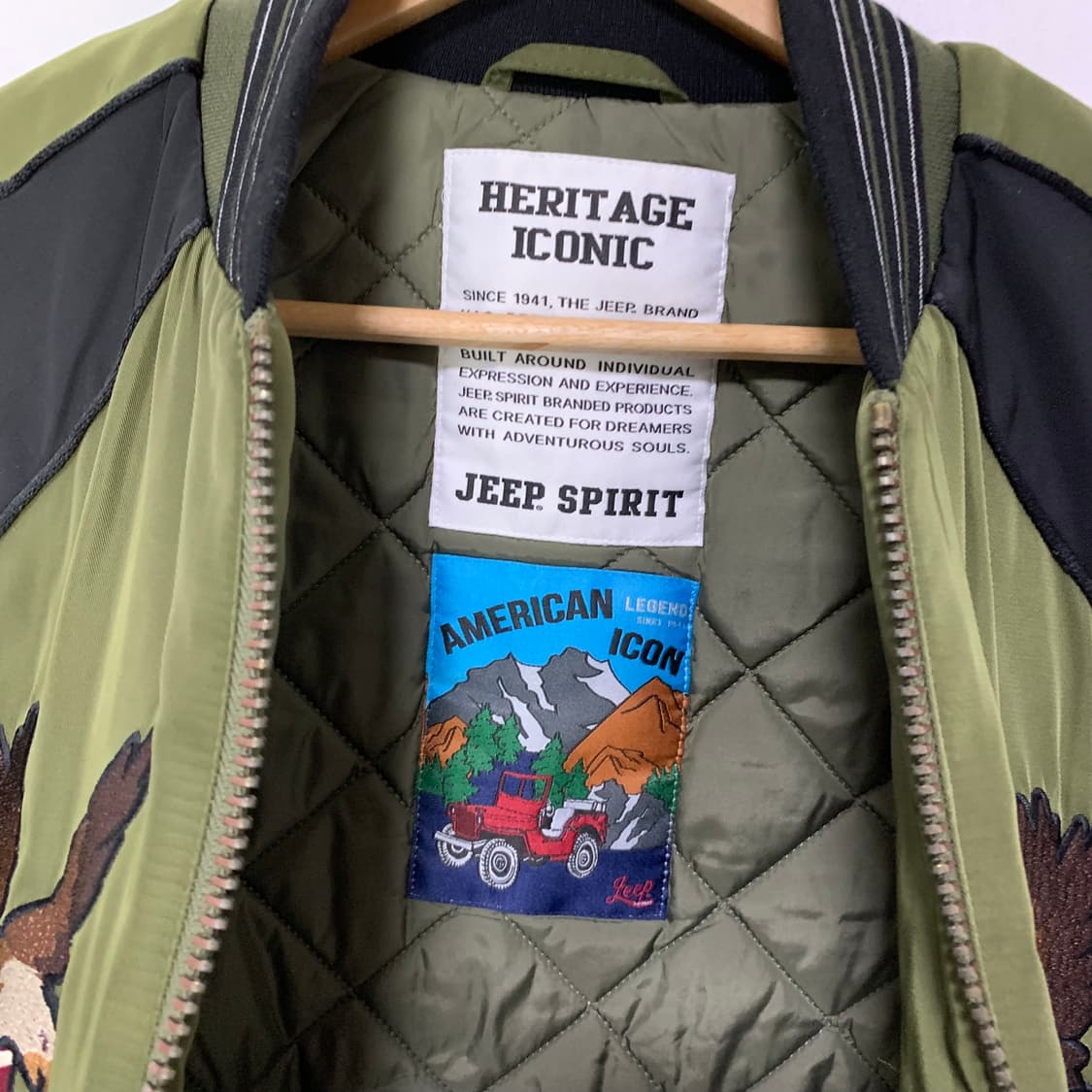 Jeep 빈티지 USA 독수리 자수 스카잔 스카쟌 바시티 자켓 상품이미지5