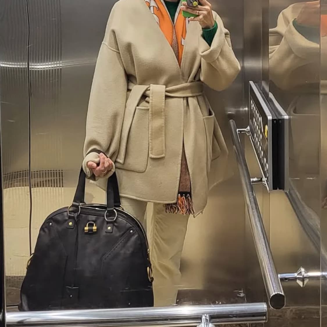 YSL 입생로랑 정품 금장 뮤즈백 오버라지 브라운 숄더백 리얼레더 토트백 상품이미지1