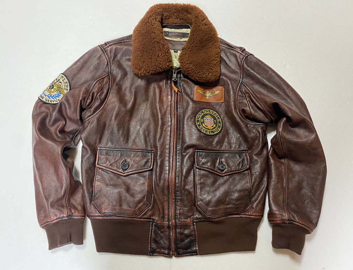 밀리터리가죽자켓 xxL 상품이미지1