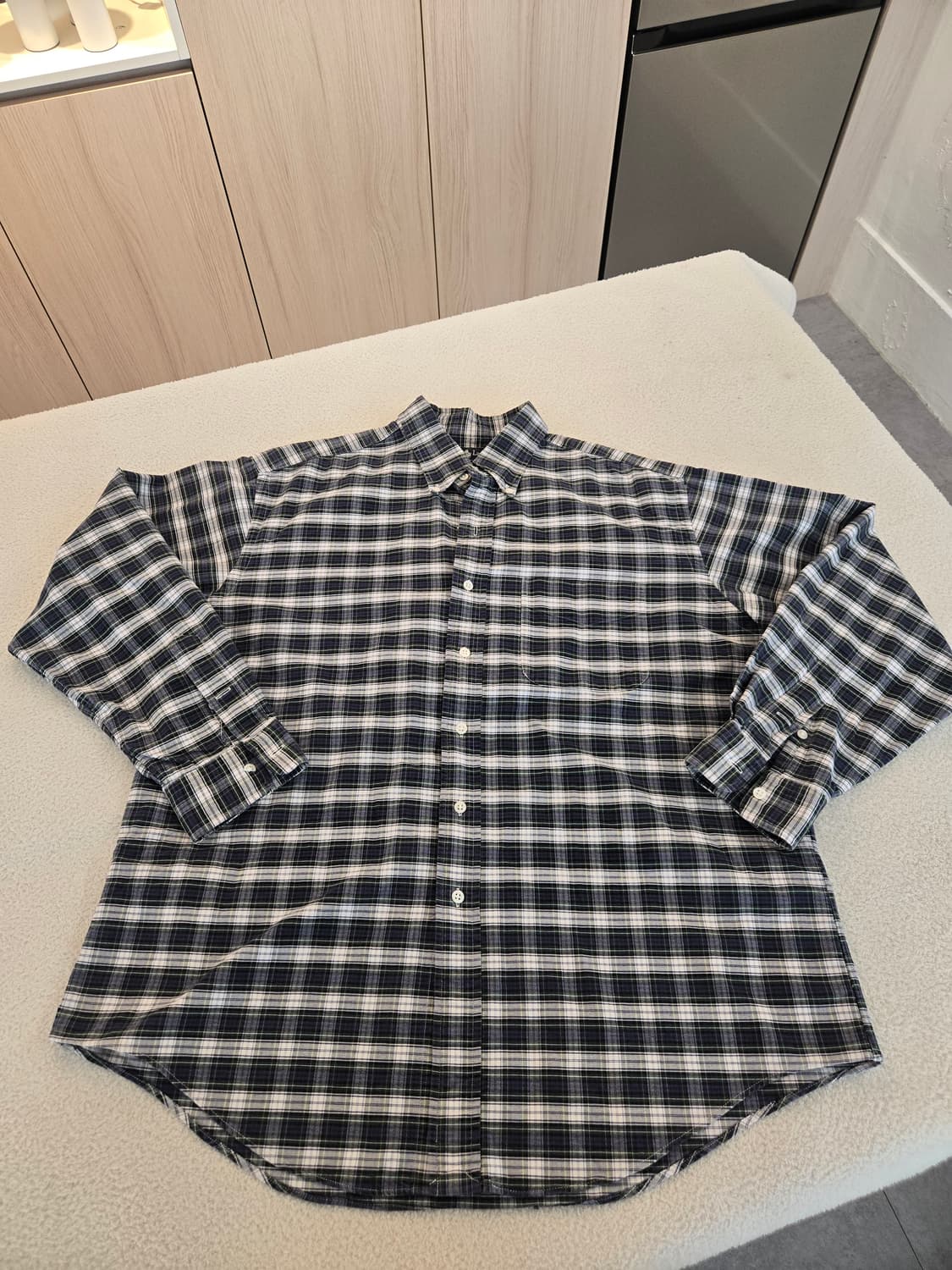 랄프로렌 체크 남방 네이비 오버핏 셔츠 105 상품이미지2