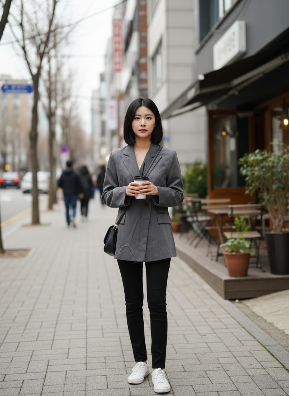 오버핏자켓 빅사이즈 세미정장 직장인룩 FREE 상품이미지1