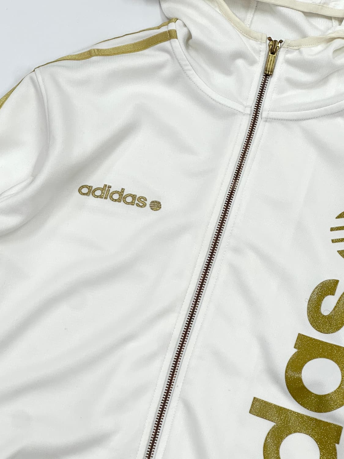 재팬 아디다스 레어 유니폼 블록코어 화이트 금장 후드 져지 NEO  상품이미지5