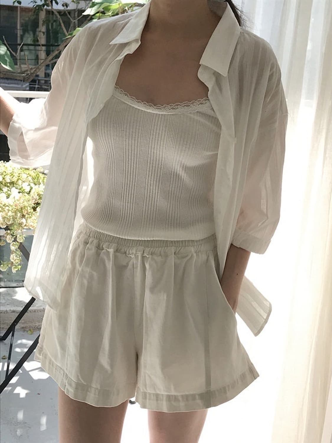 아카이브제이투유 레이스 코튼 미드 셔츠 상품이미지2