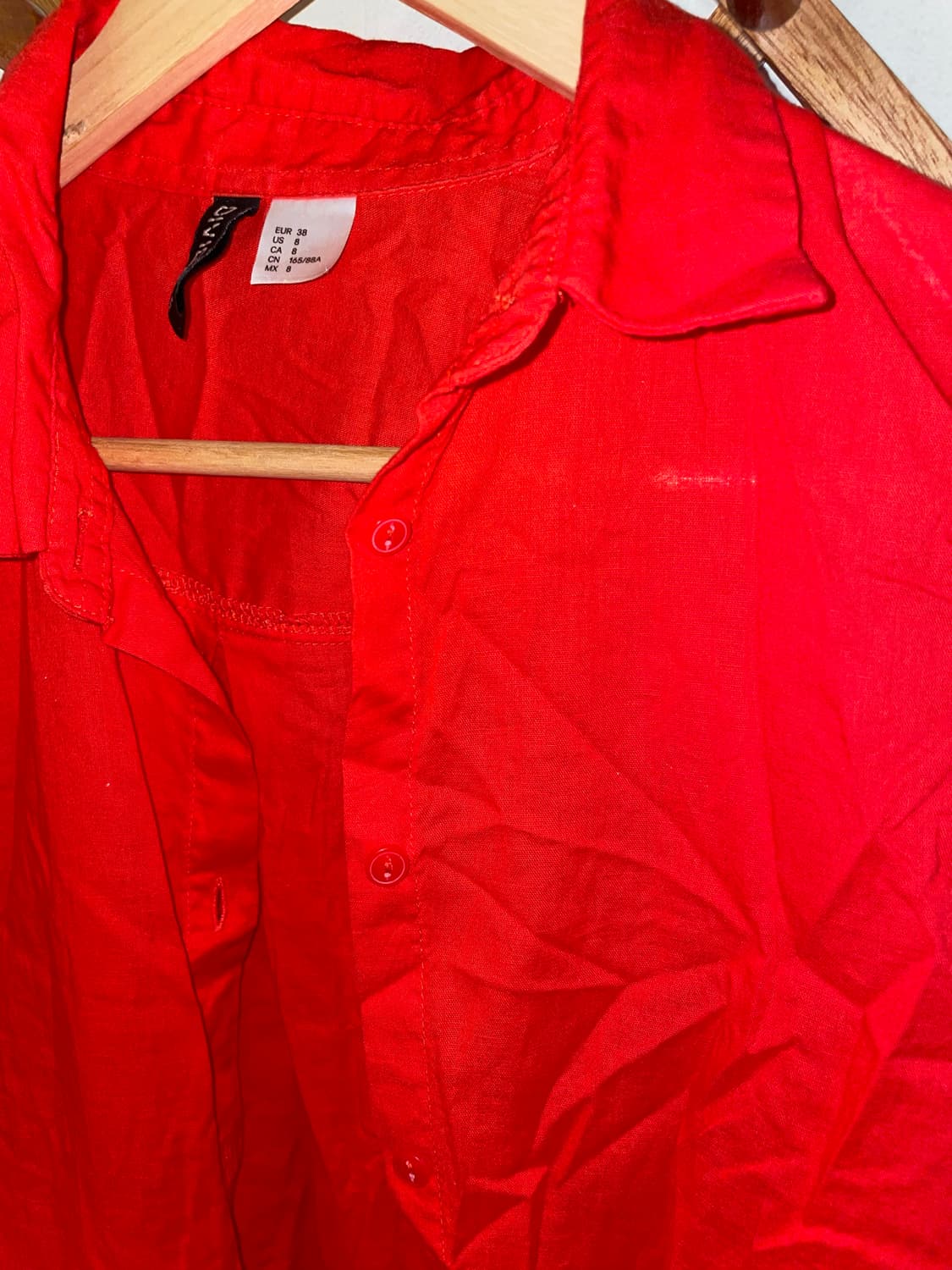 H&M Linen Blend Red Shirts 상품이미지2