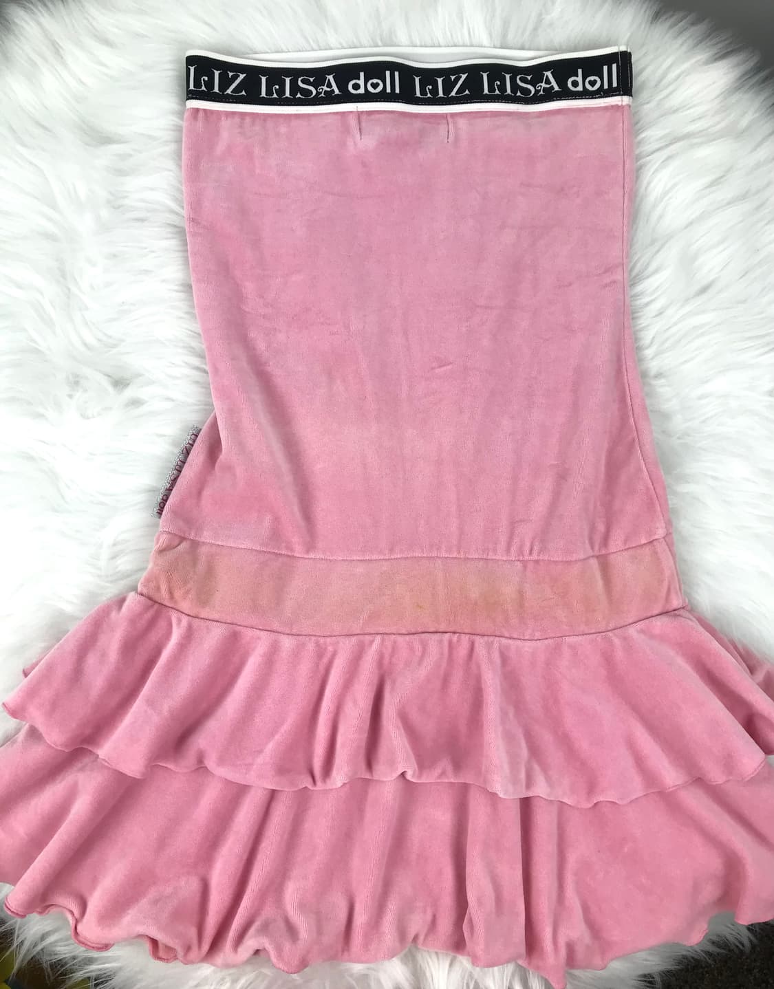 리즈리사 튜브탑 벨벳 딸기우유 원피스 y2k 오네히메갸루 연핑크 대대장급 상품이미지8